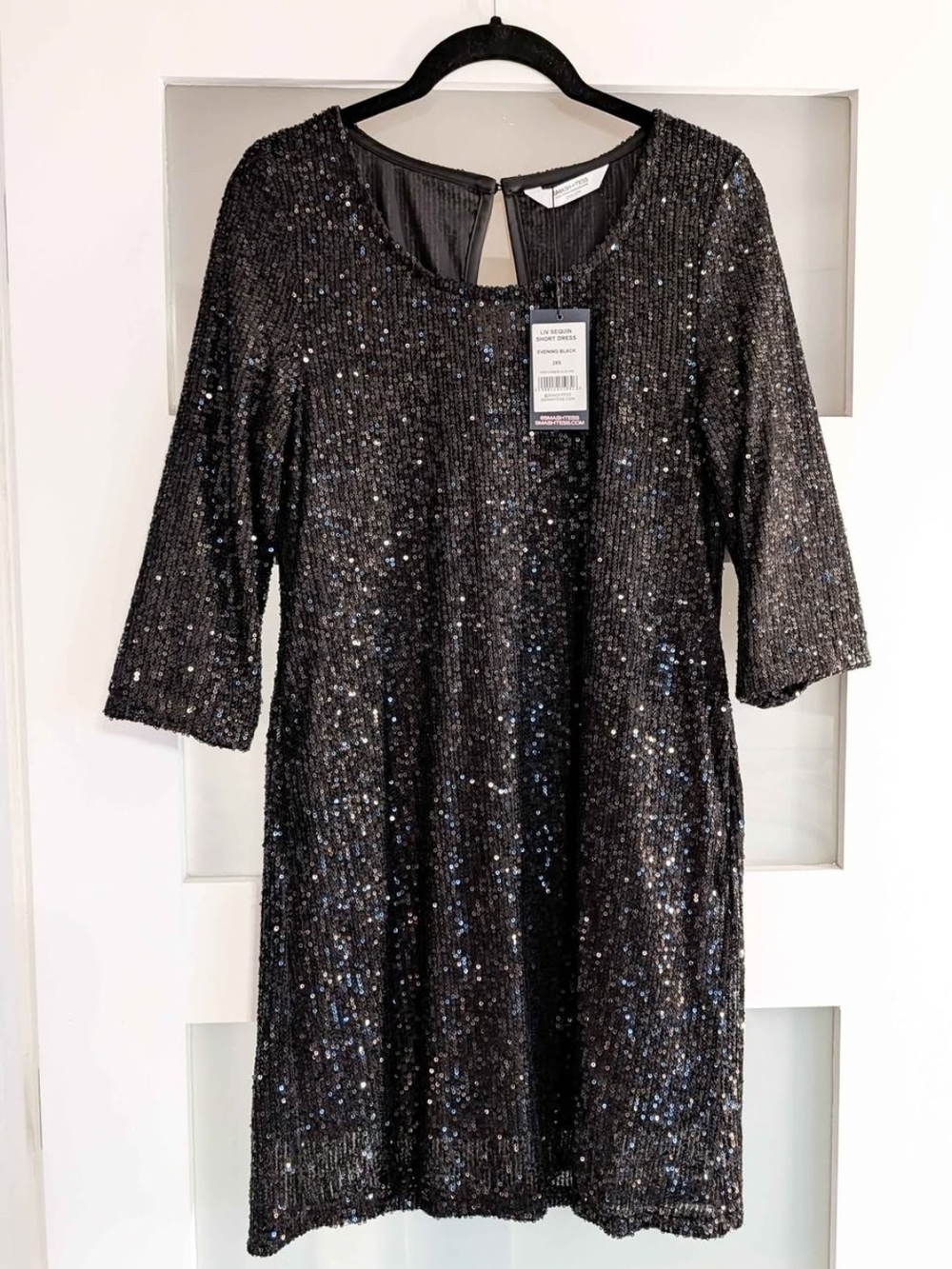 Smash + Tess Black Sequin Shift Dress
